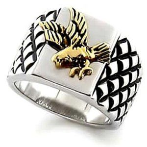 New Brave Heart Silver Men's Eagle Ring